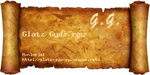Glatz György névjegykártya